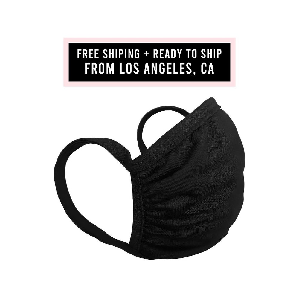 BLACK FABRIC FACE MASKS